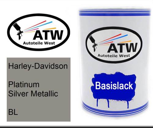 Harley-Davidson, Platinum Silver Metallic, BL: 500ml Lackdose, von ATW Autoteile West.